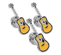 BCOATH Pin de Solapa de Guitarra Retro de Aleación Amarillo, 3 Piezas Diseño Punk y Acabado Delicado para Fiestas y Bodas