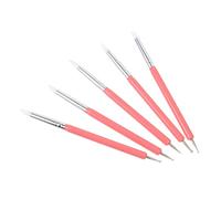 BCOATH Pincel de Silicona para Uñas Acrílicas 5 Piezas Punta Doble para Dotting y Pintura en Gel DIY en Casa Rosa