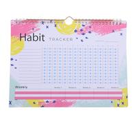 BCOATH Planificador Semanal sin Fecha Grande Rastreador de Hábitos y Objetivos, Agenda Diaria Minimalista Estilo Acuarela Clara, Organizador Personal para Productividad y Seguimiento