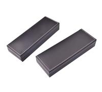 BCOATH Portalápices de Cuero PU Negro Set de 2 Unidades 2 Cajas Portátiles y Resistentes al Agua, Estilo Moderno para Papelería de Negocios