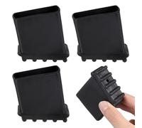 BCOATH Protector de pies de escalera de mano de goma negra 4 piezas, cubiertas aislantes resistentes al desgaste para uso doméstico y profesional 2.36X2.36X1.10In