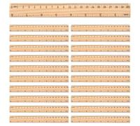 BCOATH Reglas de Madera Multifunción 20 Cm 20 Piezas para Costura y Manualidades Graduaciones Dobles, Regla Rígida Portátil para Estudiantes y Trabajos de Dibujo