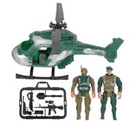 BCOATH Soldaditos de Plástico Militar con Helicóptero de Juguete para Modelo Estático Seguro y Duradero Educativo de Figuras Militares para Desarrollo Cognitivo
