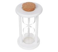 BCOATH Temporizador de Reloj de Arena rellenable de Madera y Vidrio para proyectos de Bricolaje, decoración del hogar y Oficina, con tapón, Blanco