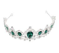 BCOATH Tiara de Vidrio para Mujer Estilo Barroco, Corona de Boda Ligera Aleación y Piedras Brillantes, Accesorio Elegante para Novia en Bodas y Compromisos