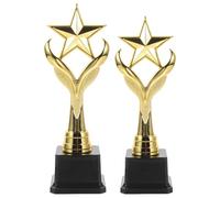 BCOATH Trofeo Infantil de Plástico Dorado 2 Piezas Mini Copa de Premio para Torneos Fiestas Infantiles y Reconocimiento Escolar