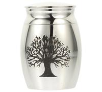 BCOATH Urna para Cenizas de Acero Inoxidable Pequeña Diseño Árbol Vida, Contenedor para Cenizas de Mascota y Ser Querido, Urna Cremación Durable y Portátil