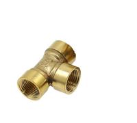 BCOMFY 1 Uds 1/8 "1/4" 3/8 "1/2" 3/4 "BSP Hilo Femenino 3 vías Tipo T Adaptador de instalación de tuberías de latón Conector acoplador for Agua Combustible Gas(02 Female)