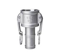 BCOMFY 1 Unidad, 1/2 ", 3/4", 1 ", 1-1/4", Ajuste de Ranura Camlock, Adaptador de Acoplamiento de Conector rápido de Bloqueo de Leva de Acero Inoxidable 304(White,1/2")