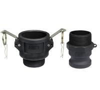 BCOMFY 1 Unidad DN15 a DN50 PP Acoplamiento Camlock Adaptador de Montaje de plástico MPT FPT Barb desconexión rápida 1/2 3/4 a 2 Pulgadas(Gray,2")