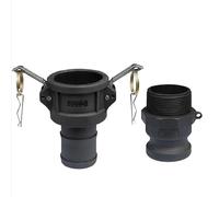 BCOMFY 1 Unidad DN15 a DN50 PP Acoplamiento Camlock Adaptador de Montaje de plástico MPT FPT Barb desconexión rápida 1/2 3/4 a 2 Pulgadas(White,1-1/2")