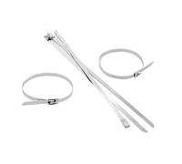 BCOMFY 10 Uds. De Envoltura de Escape de 12mm y 0,47 Pulgadas, Bridas de Metal de Acero Inoxidable 304 Multiusos, Bridas autoblocantes (Color : 10PCS, Size : 12x500mm)