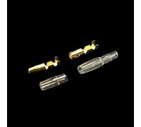 BCOMFY 100pcs 4.0 Bullet Terminal Car Electrical Wire Connector Diameter 4mm Pin Set 50sets=200pcs Female + Male + Case Cold Press Terminal(25Sets (100pcs))