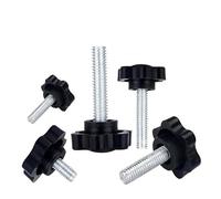 BCOMFY 5 uds M5 M6 M8 Ciruela baquelita Tuercas de apriete Manual Tornillo Negro Tuercas de Pulgar Perilla de sujeción Tuercas manuales Tornillo(M6 20mm)