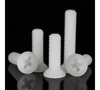 BCOMFY Tornillos de Cabeza avellanada de Nailon de plástico Blanco M6, Tornillos de Cabeza Plana Phillips, Longitud del Tornillo 4-40mm(10mm)