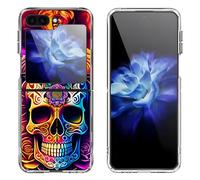 Bcov Funda para Samsung Galaxy Z Flip 6, diseño de calavera de mandala colorido, antiarañazos, funda rígida sólida a prueba de golpes para Samsung Galaxy Z Flip 6