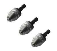 Bcowtte 3X Plata + Negro 6 mm Broca Portabrocas Sin Llave de Cambio Rapido Convertidor Adaptador de Vastago Hexagonal
