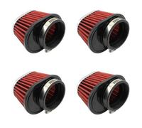 Bcowtte 4 filtros de aire universales redondos cónicos para coche y moto, 51 mm, 2 filtros de entrada, color rojo, 750135955