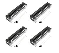 Bcowtte 4 x Kit de herramientas de red 12 puertos CAT6 Patch Panel RJ45 Networking Rack para montaje en pared con soporte para montaje en pared superficial