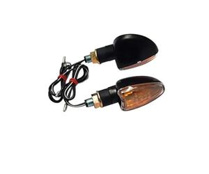 BCR - Intermitente Arrow - Par de intermitentes para moto, aspecto negro, intermitentes de moto pequeños con lente transparente. Par de intermitentes homologados para moto modelo Arrow. Indicadores