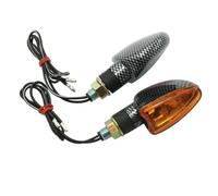 BCR - Intermitente Arrow - Par de intermitentes para moto con aspecto de carbono. Intermitentes de moto pequeños con lente naranja. Par de intermitentes para moto homologados modelo ARROW. Indicadores