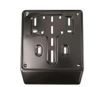 BCR - Portamatrículas Trasero de Acero con Banda publicitaria Personalizable 155 x 30 mm. Soporte para matrícula de Moto Color Negro. Soporte para matrícula de Moto Scooter y ciclomotor. Marco de