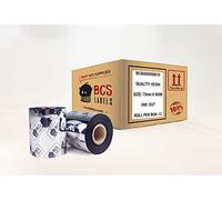 BCS LABELS - Tinta para Etiquetas Térmicas - Cinta Ribbon Resina para etiquetas de Polipropileno 73mm x 300m - Negra (1)