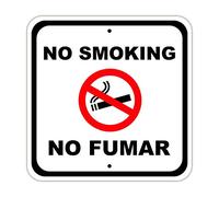 BCTS - Cartel cuadrado con texto en inglés "No Smoking No Fumar Warning Español Bilingüe Funny Metal Sign Crossing Traffic Novedad 30,5 x 30,5 cm