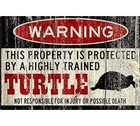 BCTS Cartel de advertencia de tortuga de aluminio, cartel de metal, 20,3 x 30,5 cm