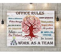 BCTS Cartel de metal con texto en inglés "Work As A Team Office Rules OfficeOfficeOfficeOfficeOfficeOfficeOfficeSoffice"