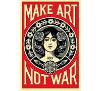 BCTS Cartel de metal de Shepard Fairey Make Art Not War para decoración del hogar, decoración de pared, 30,4 x 40,6 cm