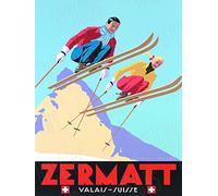 BCTS Cartel de Metal de Zermatt con diseño de Suiza, 20,3 x 30,5 cm