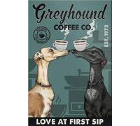 BCTS Cartel de regalo para los amantes de los perros galgos personalizado año perro galgo para el hogar, cafetería, bar, garaje, cartel de metal de 8 x 12 pulgadas