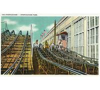 BCTS Coney Island Ny Steeplechase Rollercoaster - Cartel de metal (20 x 30 cm)