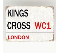 BCTS Kings Cross - Placa de metal para la estación de tren retro de Londres, 20 x 12 pulgadas