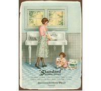 BCTS Placa de metal de 20,3 x 30,5 cm 1922 para baño de fontanería de estilo vintage, para publicidad de pared, cartel de metal SP#08