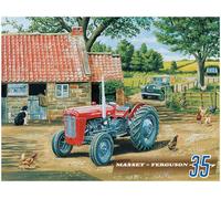 BCTS Placa de metal grande para decoración al aire libre, diseño de tractor Massey Ferguson 35