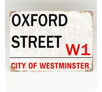 BCTS - Placa de metal para decoración al aire libre, diseño de calle de Londres, diseño retro