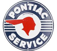 BCTS PONTIAC SERVICE - Cartel metálico redondo (30,5 x 30,5 cm)