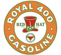 BCTS Red Hat Royal 400 gasolina verde vintage redondo metal signo reproducción cuadrada/redondo metal cartel 30,4 x 30,5 cm