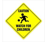 BCTS Señal de metal con texto en inglés "Caution Watch For Children Crossing Zone Xing Slow Play Sign Square Sign de 30.5 x 30.5 cm