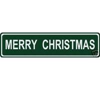 BCTS - Señal de metal con texto en inglés "Merry Christmas Street/Road"