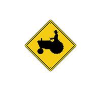 BCTS Señal de metal para tractor de tráfico, granja de cruce de tráfico, cartel cuadrado de 30 x 30 cm