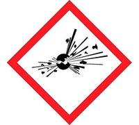 BCTS Señal de seguridad con símbolo explosivo Coshh, señal de advertencia de metal, cuadrada, 30 x 30 cm