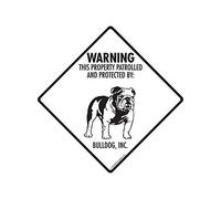 BCTS Warning! Bulldog Property Patroll and Protected - Señal de aluminio para decoración de patios al aire libre (20,32 x 30,48 cm)