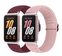 Bcuckood Correas elásticas de nailon compatibles con Samsung Galaxy Fit 3, 2 correas de repuesto ajustables de nailon elásticas para reloj Galaxy Fit3 SM-R390 para mujeres y hombres, 5.7” - 9.8