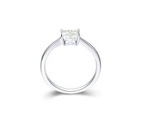 BCughia Alianzas de boda de oro blanco de 9/14/18 quilates, corte princesa de 0,4 quilates, anillo de compromiso para mujer, talla H 1/2-V 1/2, N 1/2, Oro blanco de 18 quilates, Diamante