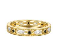 BCughia Anillo de boda de oro amarillo para mujer, anillos de boda 375 585, oro auténtico, forma de marquesa, moissanita, anillo hueco, tamaño 47-62, Oro amarillo 585 de 14 quilates, Moissanita