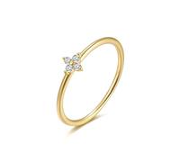 BCughia Anillo de compromiso de oro amarillo para mujer, anillo de oro 375 585 con forma redonda, moissanita, anillos de boda, anillos de pareja, talla 47-62, Oro amarillo 585 de 14 quilates