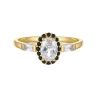 BCughia Anillo de compromiso de oro para mujer 375 585, oro amarillo, anillo de boda con forma ovalada, moissanita, anillo de boda para mujer, talla 47-62, Oro amarillo 585 de 14 quilates, Moissanita